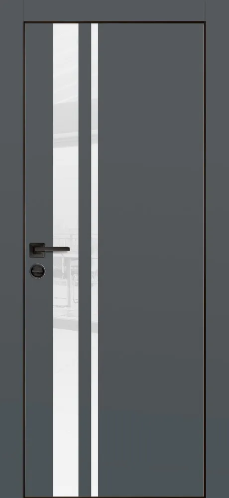 Фото Межкомнатная дверь ПХ-16 черная кромка с 4-х ст. Графит матовый